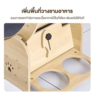 F&Gลู่วิ่งแมว Cat Track ลู่วิ่งแมวไม้ ล้อวิ่งหลายฟังก์ชัน มีพื้นที่ปีนป่าย การออกกำลังกายของแมว รับน้ำหนักได้สูงสุด80kg