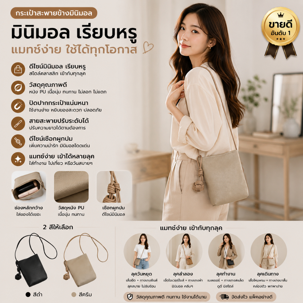 กระเป๋าใส่มือถือดีไซน์เก๋ กระเป๋าสะพายข้างใบเล็กแฟชั่น กระเป๋าสะพายไหล่ใบเล็กรุ่นใหม่ กระเป๋าสะพายข้างผู้หญิงสไตล์ทันสมั