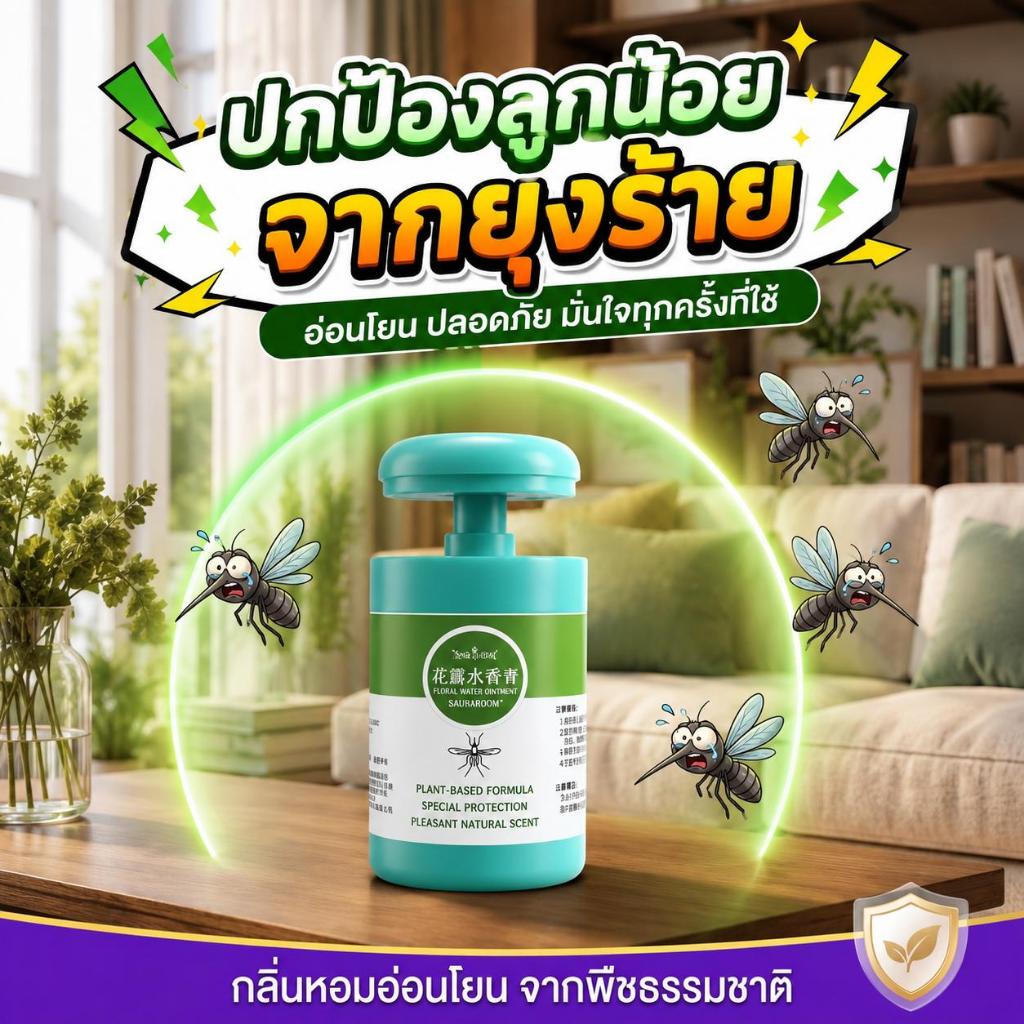 ซื้อ 1 แถม 1 ยากันยุง กันยุง ไล่ยุง วางได้ทุกมุมของบ้าน กลิ่นหอมสดชื่น ไม่ฉุน 90g