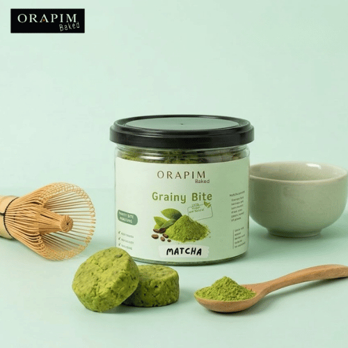 Grainey Bite Matcha แบรนด์อรพิม คุกกี้เกรนนี่ รสชาเขียว จากแป้งโฮลวีตหอมละมุน