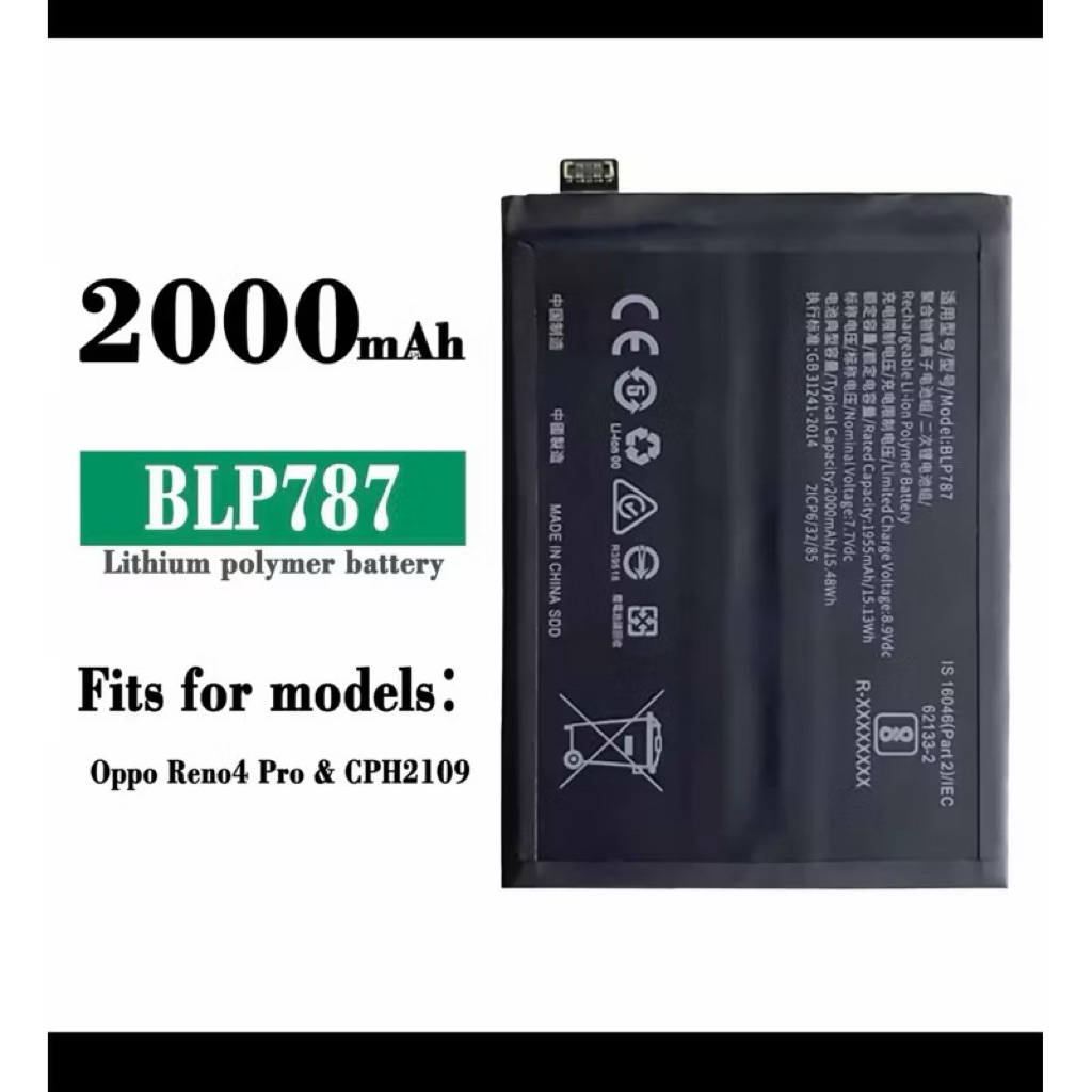 แบตเตอรี่ Oppo Reno 4 Pro BLP787 4000mAh ประกัน 3 เดือน