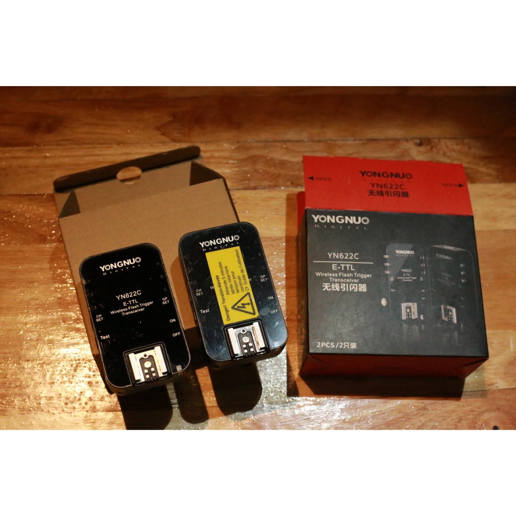 YONGNUO YN622C-TX E-TTL Trigger( 2 ชิ้น ) ตัวสั่งแฟลช ไวเลส สำหรับ Canon มือสอง 98% ระบบออโต้ มีหน้า