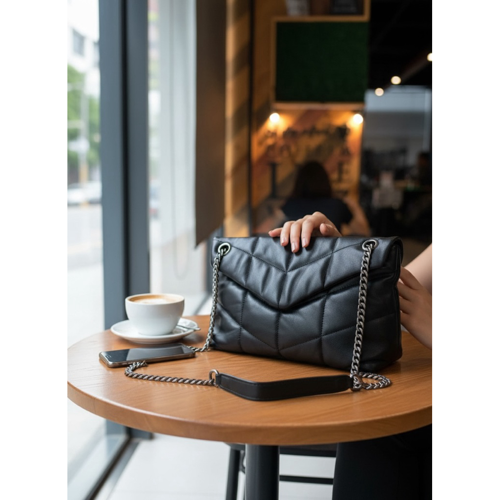 Jiffy 28cm หนังแกะแบบpuffy นุ่มมาก แบรนด์Lovera