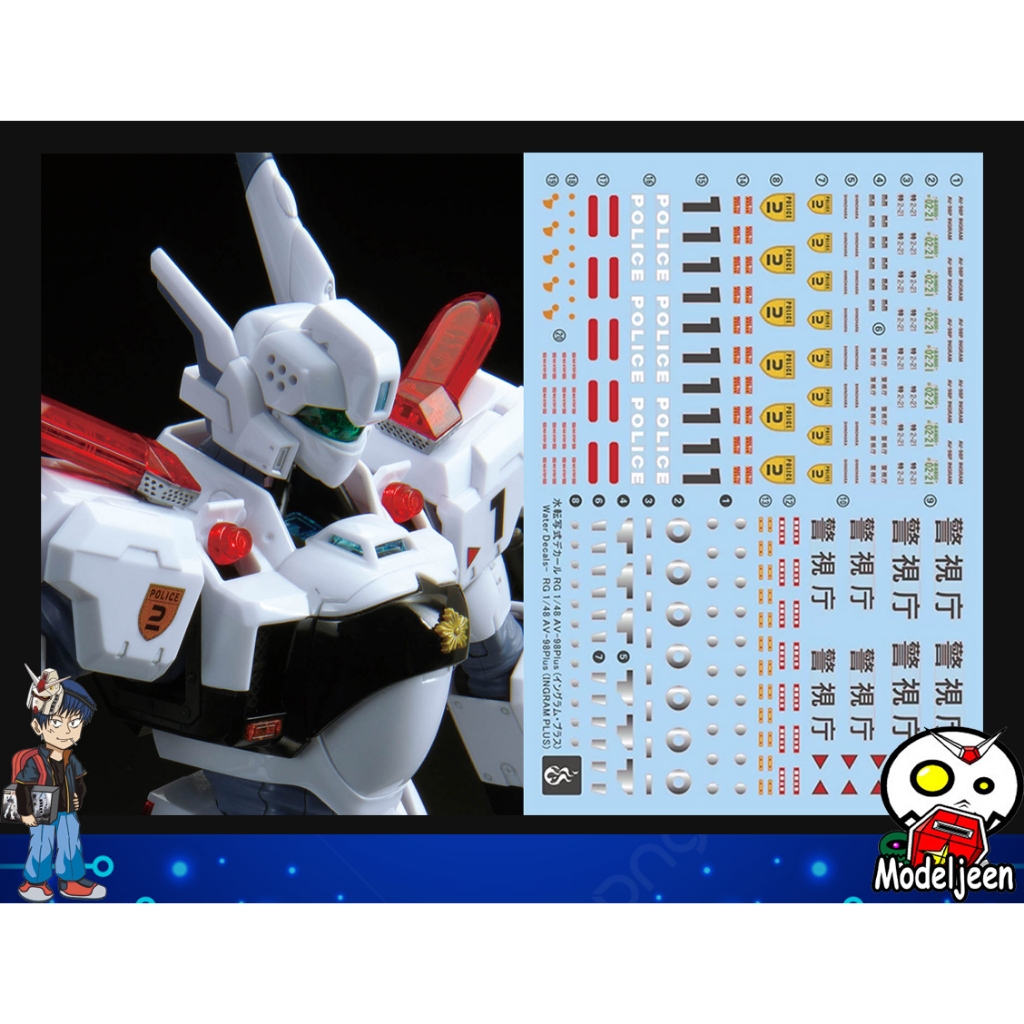 Water Decal 263 RG1/144 AV-98PLUS INGRAM (INGRAM.PLUS) ยี่ห้อ Ghost Decal