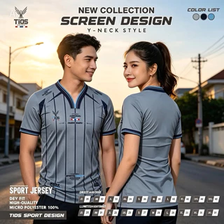 เสื้อกีฬาเข้าใหม่คอวาย พิมพ์ลายแฟชั่น ใส่ได้ทุกเพศ