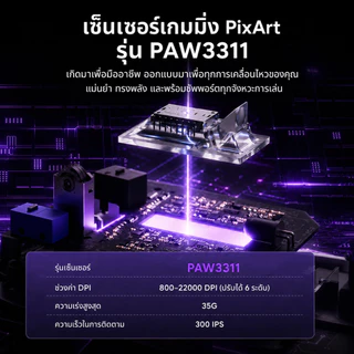 FURYCUBE G16 PRO เมาส์เกมมิ่งไร้สาย แบตเตอรี่ 500mAh ใช้งานได้นาน น้ำหนัก 56 กรัม