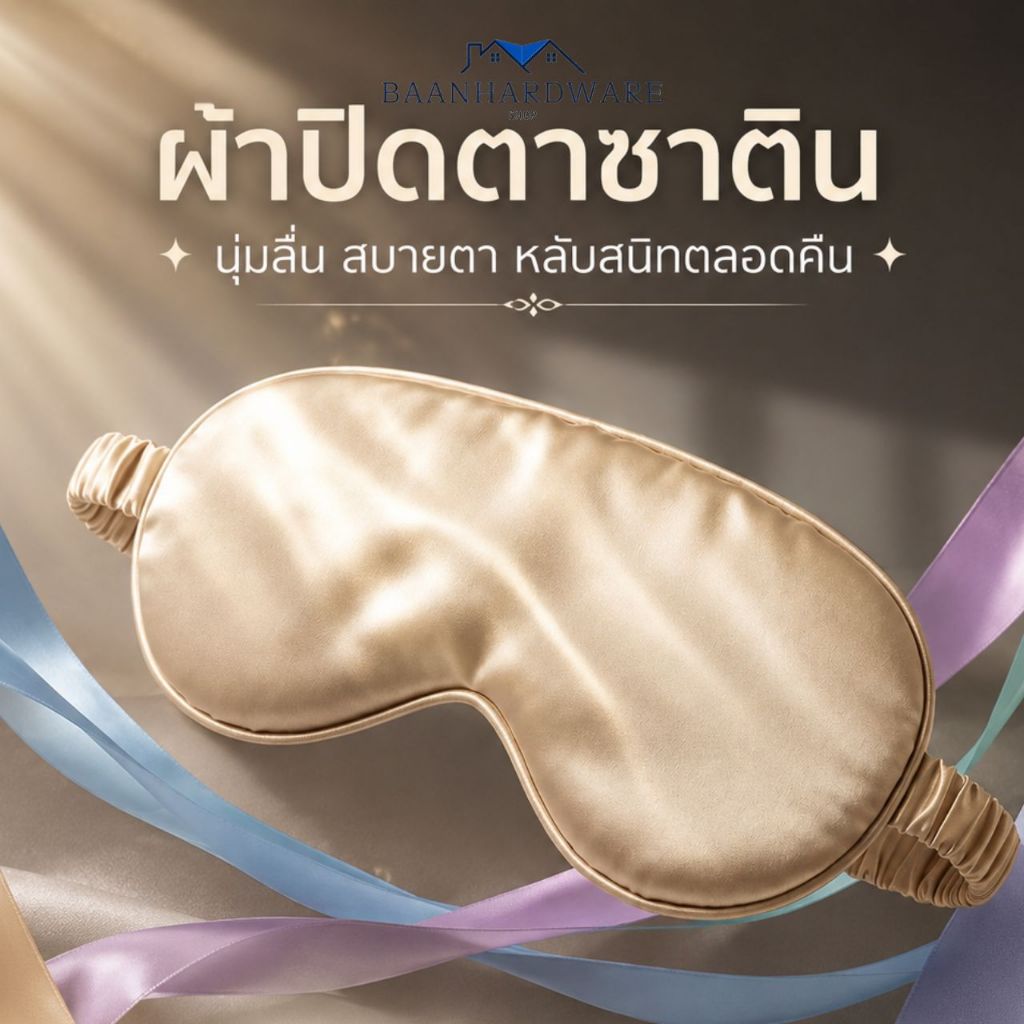 BAANHARDWARE ผ้าปิดตากันแสง UV ปรับระดับได้ ใช้ได้ 2 ด้าน ผ้าปิดตา​ ช่วยให้หลับนานยิ่งขึ้น ER-U045