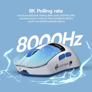 Mouse “EGA I JUJUTSU KAISEN SS2 (Gojo/Geto) เชื่อมต่อได้ 3 โหมด Polling Rate สูงสุด 8K DPI 26000 รองรับ Software