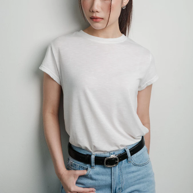 Madison top เสื้อค้อตตอน คอกลม ผ้าสลาฟแท้ basicselected