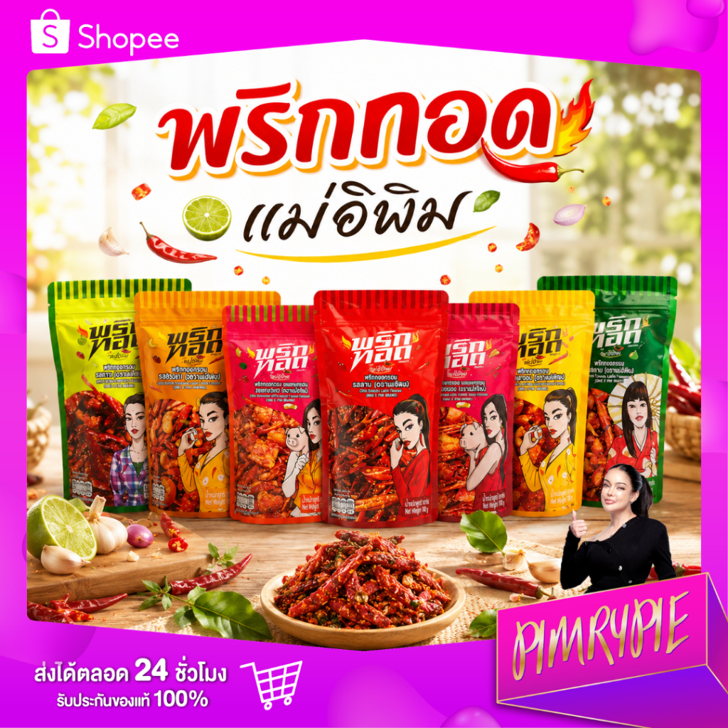 PIMRYPIE พริกทอดตราแม่อิพิม 100 กรัม (เลือกรสชาติ)