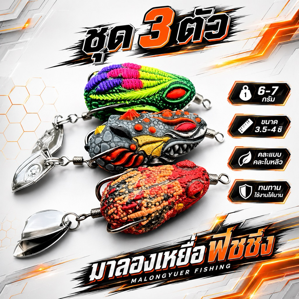 กบยาง ชุด โปรออกหมาย 3ตัว