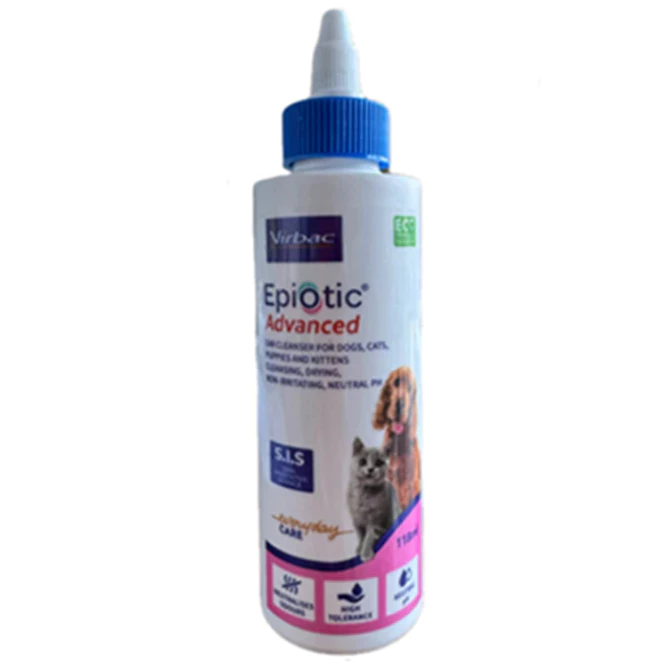 Virbac Epiotic ใช้ทำความสะอาดหูสุนัขและแมว ขนาด 118ML EXP 01 2028