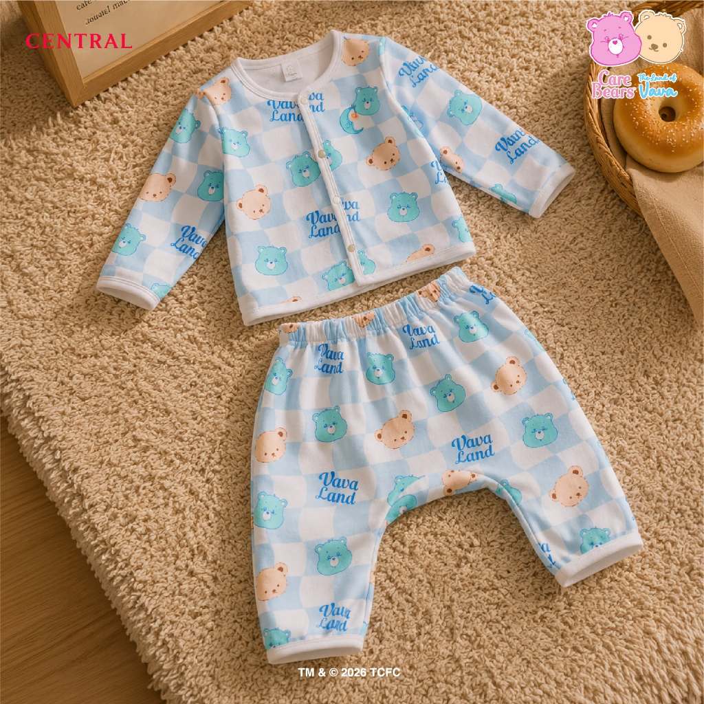Thelandofvava 🐻LOOK28 - VNXB2038 ชุดนอนเด็กอ่อน กระดุมแป๊ก unisex 🐻 Care Bears (Gummy Bear) ลิขสิทธิ