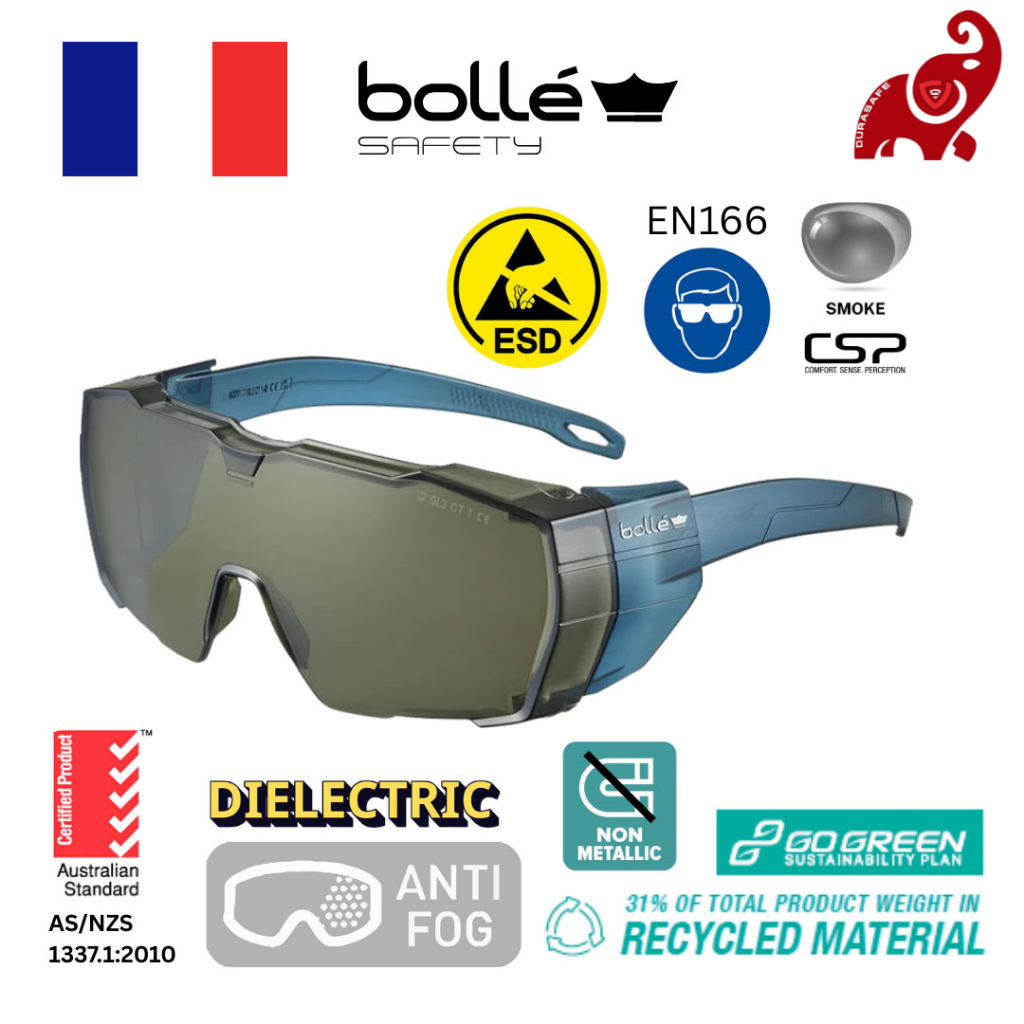 BOLLE SWIOTN20U Swift OTG Safety Spectacle Smoke Anti-Scratch/Anti-Fog Len