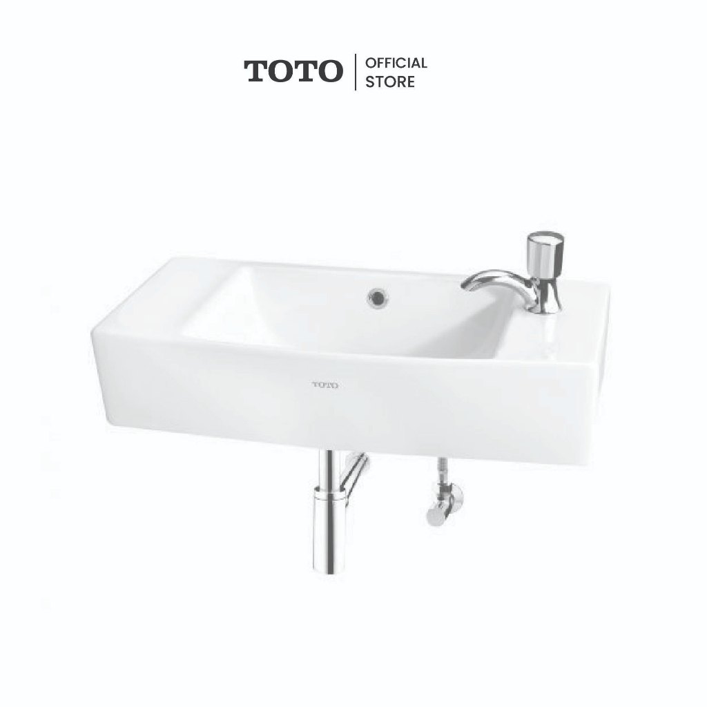 TOTO LW248JRW/F เป็นอ่างล้างหน้าแบบแขวนผนัง ดีไซน์ทรงสี่เหลี่ยม