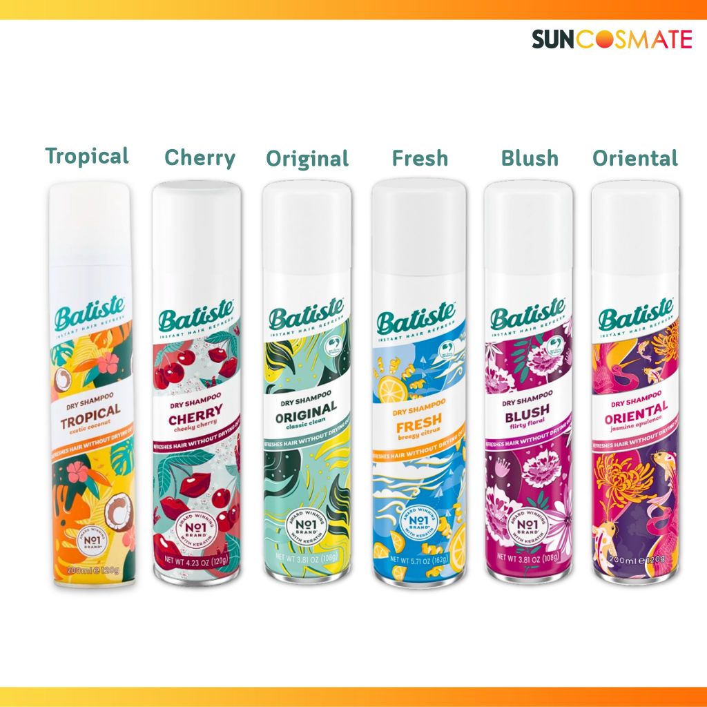 batiste dry shampoo 200ml เป็นสเปรย์แชมพูแห้ง (มีหลายสูตร)