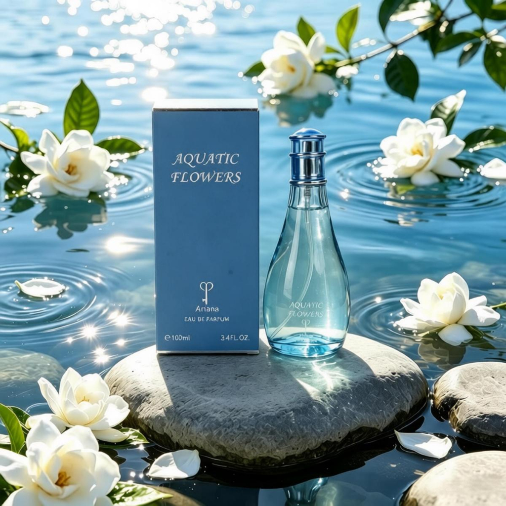 Ariana AQUATIC FLOWERS Cool Water Scent Women’s Perfume Spray, Refreshing Aquatic Woody Floral Cologne, Light Crisp Arom