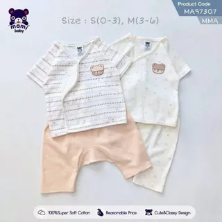 Mami Baby ชุดเด็กผ้าดูด เสื้อแขนสั้น+กางเกง ไซส์ 0-3M, 3-6M ผ้าคอตตอนนุ่มๆ (1 ชุด) | Babytrend