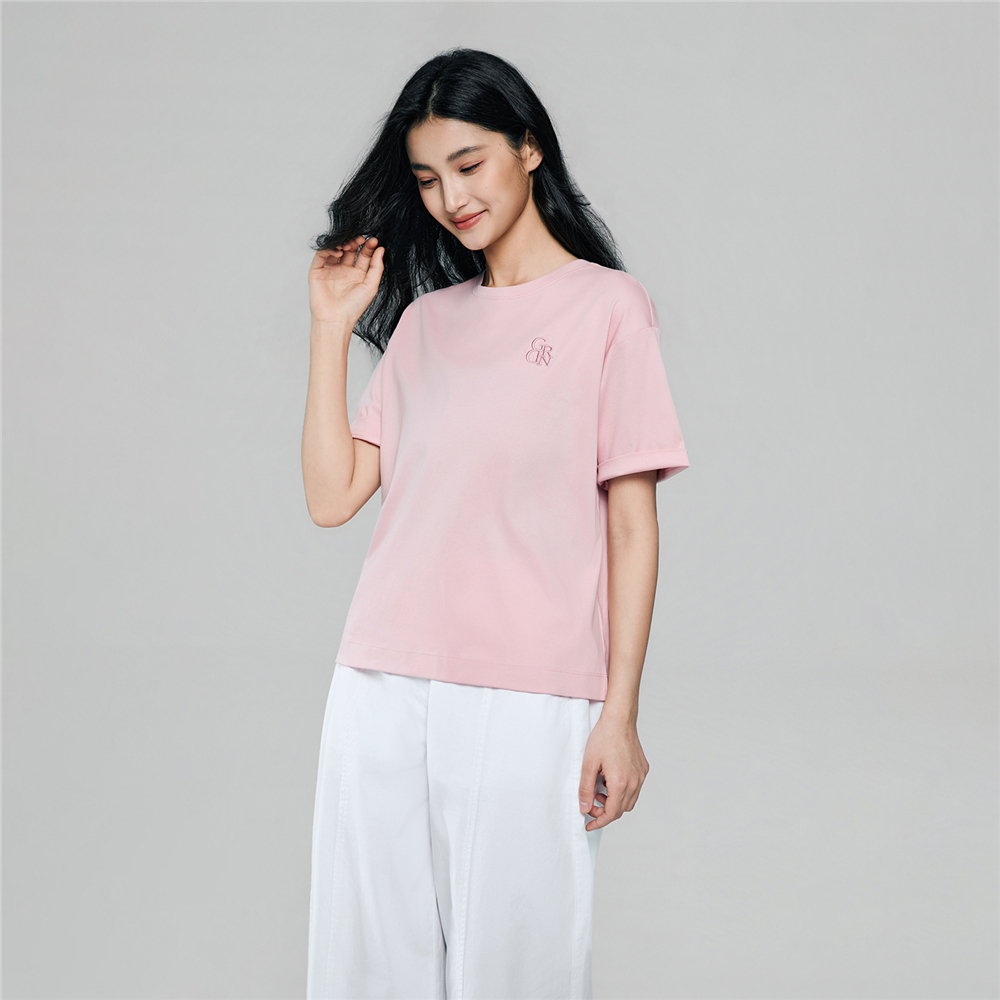 GIORDANO تيشيرت نسائي واسع Liquid Touch — صورة 2