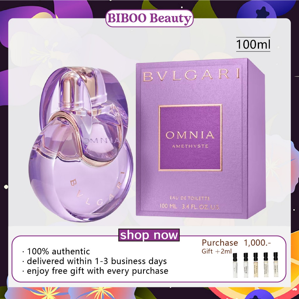 BVLGARI Omnia Amethyste Eau De Toilette EDT 100ml ของแท้ 100%