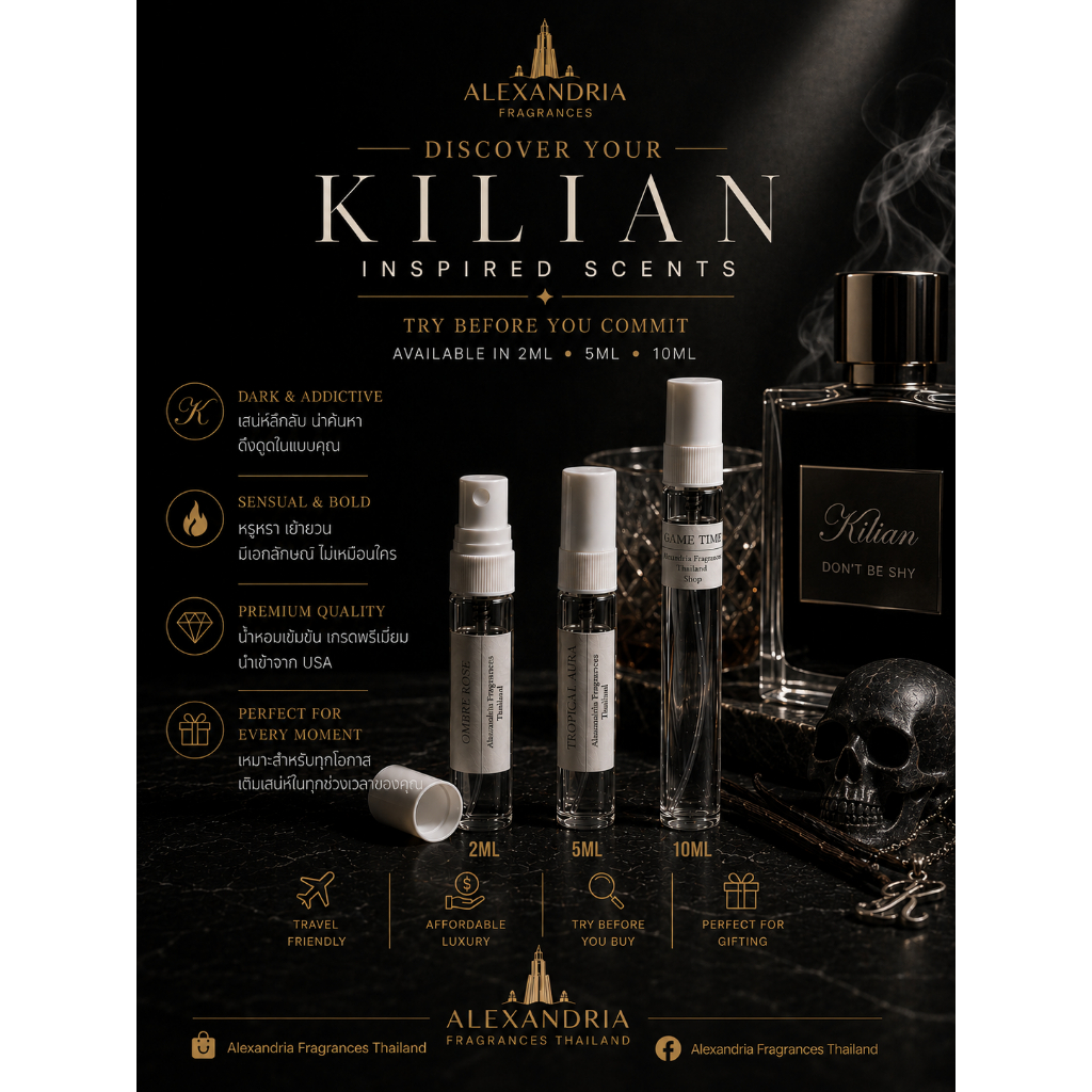 Alexandria Fragrances: By Kilian inspired หลอดแบ่ง/แบ่งขายนํ้าหอมแท้ Samples 2-10ml หลายๆกลิ่นที่ขายดีที่สุดในไทย