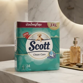 [สินค้าส่งด่วน] สก็อต์ คลีนแคร์ม้วนใหญ่ที่สุด 3XL 24ม้วน SCOTT CLEAN-CARE 3XL 24 ROLLS