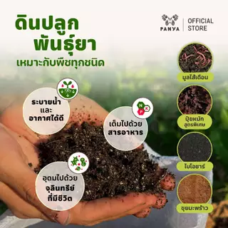 [แพคสุดคุ้ม] - ดินพร้อมปลูก 10,15,20 kg เกรดพรีเมียม 100%ออร์แกนิก (Organic Potting Soil) ระบายน้ำดี เหมาะกับพืชทุกชนิด