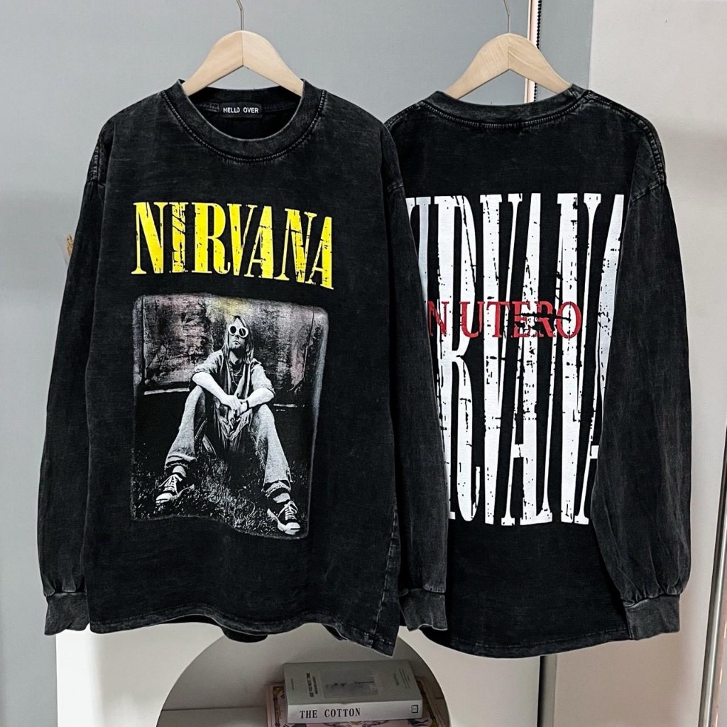 (พร้อมส่ง) BD564(เลือกแขนยาวหรือแขนสั้นก่อนสั่ง) เสื้อยืดผ้าฟอก แขนสั้น และแขนยาว  ทรงโอเวอร์ไซส์ สกรีนลายคน