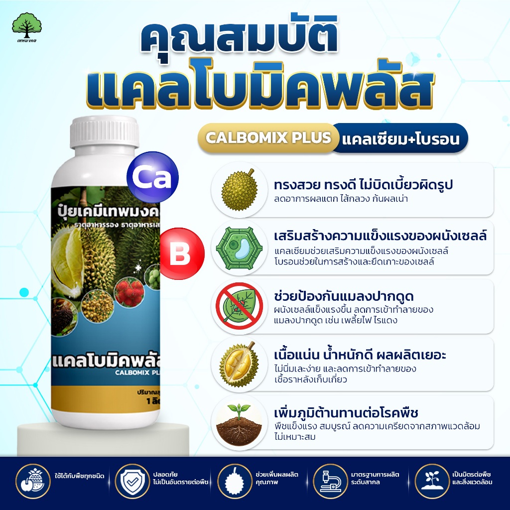 แคลโบมิคพลัส ตราเทพมงคล 1 ขวด ปุ๋ยน้ำแคลเซียมโบรอน ขนาด 1 รูปที่ 4