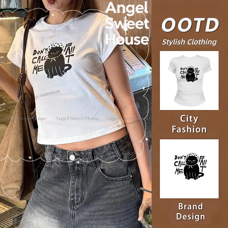 (จัดส่งตลอด 24 ชั่วโมง）Angle Official ทีชีรุ่นใหม่ลายตัว รุ่นใหม่ ทีชียืดมาก ตัวแปร่ง ทันสมัย ทีชี ผ้าเบาและสบาย L1052