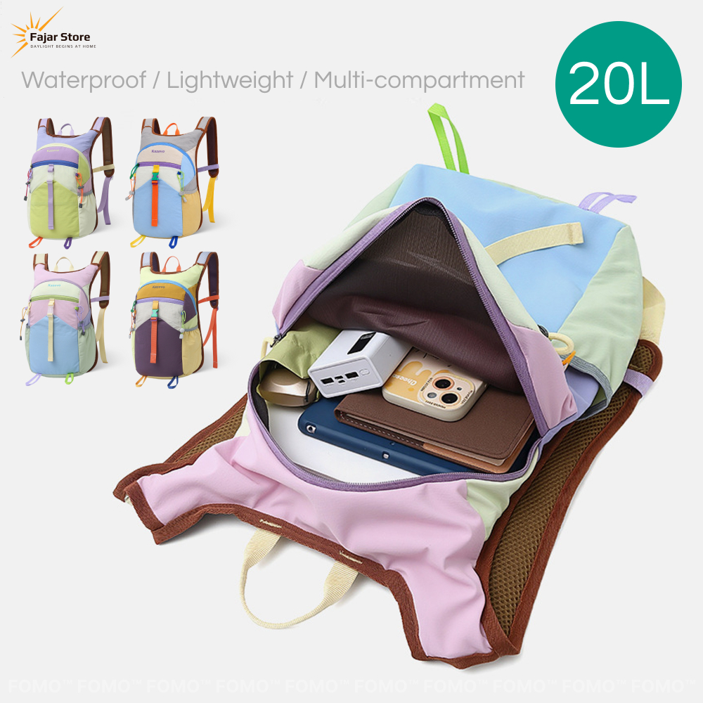กระเป๋าเป้สะพายหลัง 20L กันน้ำ น้ำหนักเบา จุเยอะ แฟชั่นเกาหลี สำหรับนักเรียน ผู้หญิง Light Weight Backpack Unisex