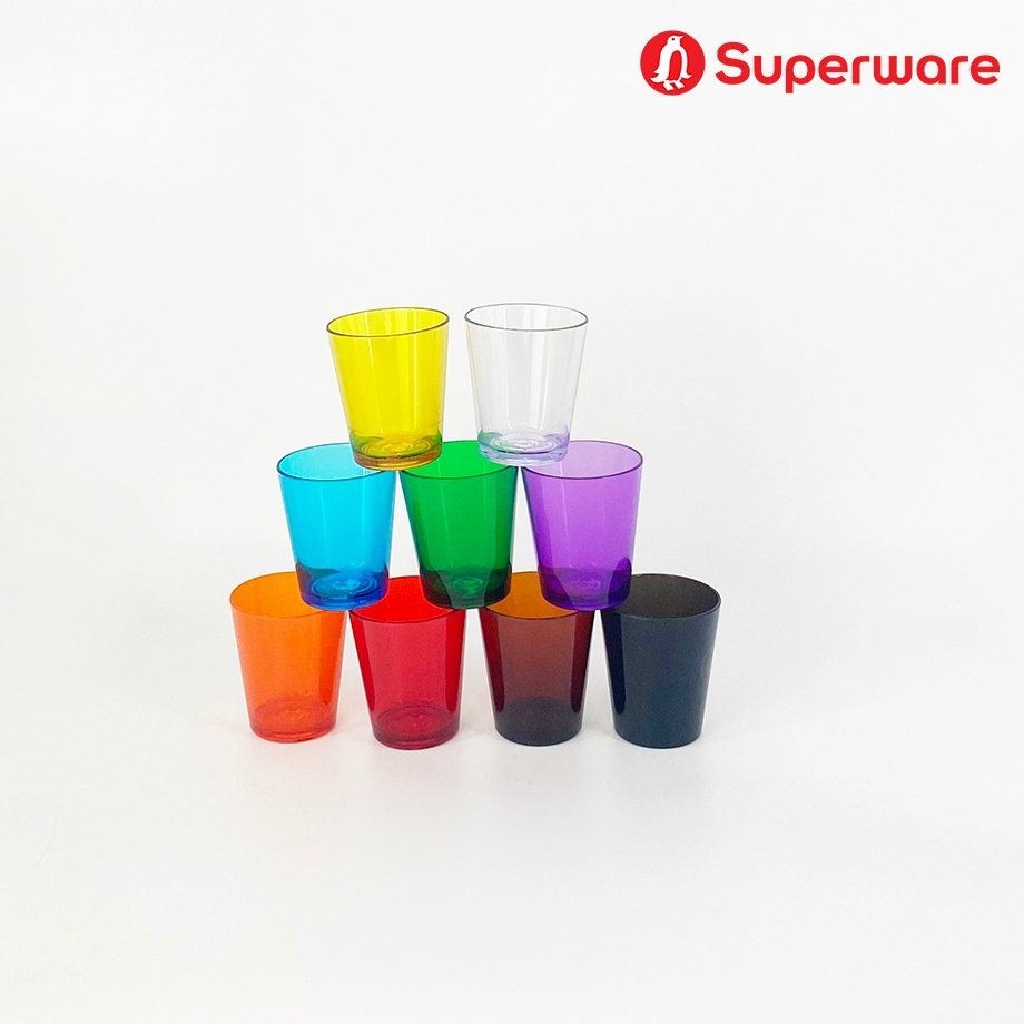 Srithai Superware แก้วน้ำ พลาสติก ถ้วยน้ำ สำหรับใส่เบียร์ เครื่องดื่ม สีใส ทรงปากกว้าง ปริมาตร 250 ml. / 11oz. รุ่น C-77