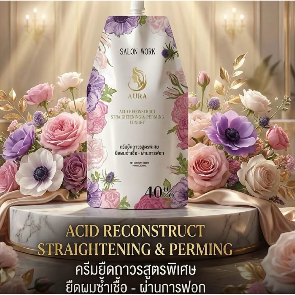 ครีมยืดผม2 ขั้นตอนสูตรอ่อนโยน ยืดผมฟอก มีสิทธิ์ยืดได้(ได้รับ1ถุงเฉพาะครีมยืด )