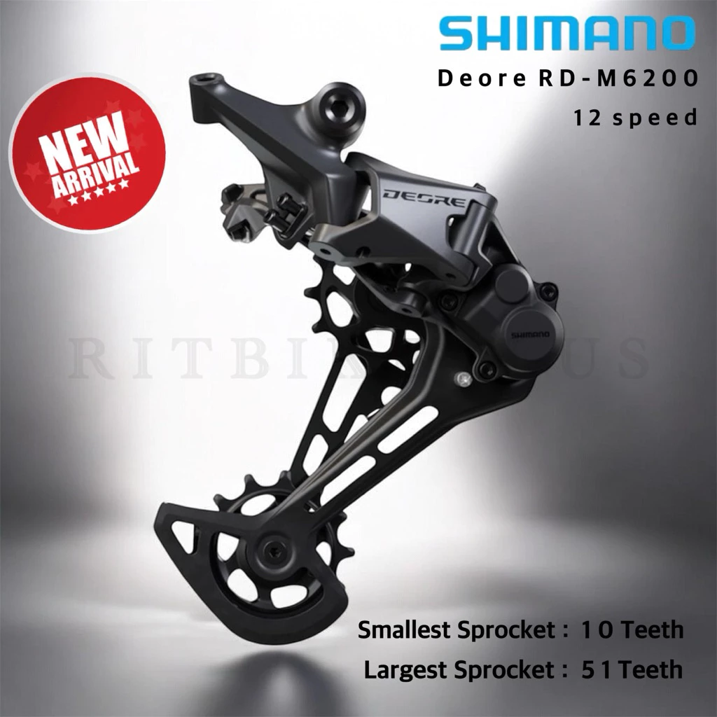 ตีนผีจักรยาน SHIMANO รุ่น Deore RD-M6200 Rear Derailleur - Shadow RD+ | 12-speed - long (SGS)