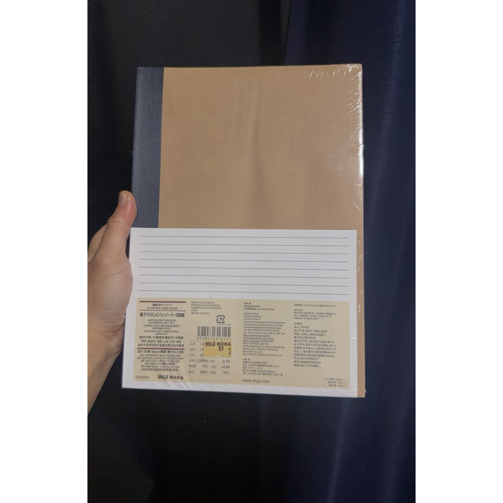 มีส่งด่วนครับ MUJI สมุดเส้นบรรทัด ขนาด B5 1 แพค มี 5 เล่ม