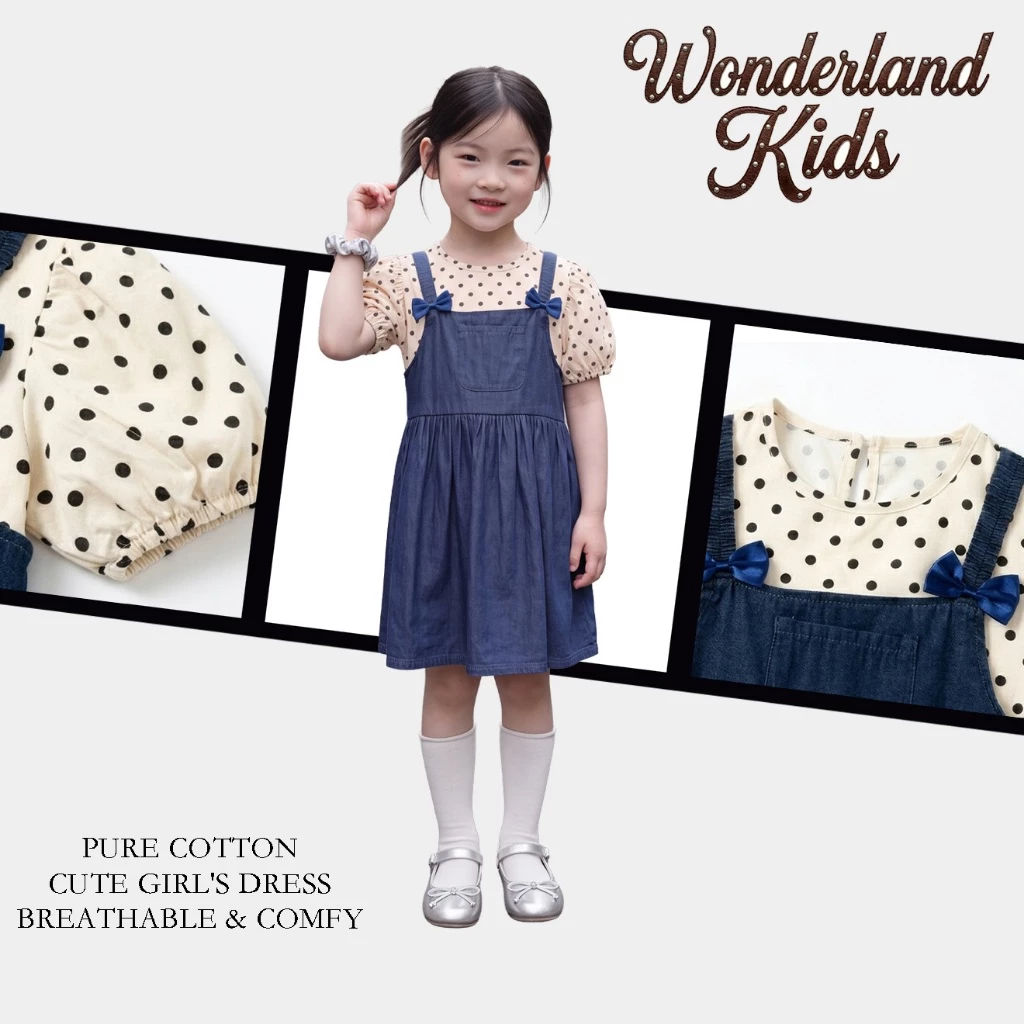 กระโปรงยีน เอี๊ยมกระโปรง เอี๊ยมยีนส์ สไตล์เกาหลี สําหรับเด็กผู้หญิง