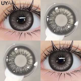 สีคอนแทคเลนส์【HOT SALE🔥】 UYAAI x Freshlady 1คู่ Snow Ball brown big eye 14.5มม.natural contact lens monthly รายเดือน