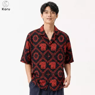 KORU เสื้อฮาวาย ลายช้างโครุพรีเมียม