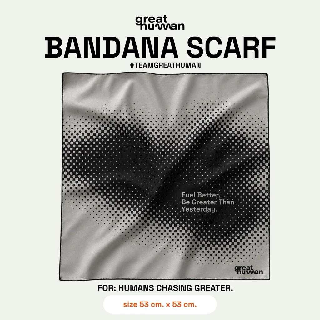 GREAT HUMAN BANDANA SCARF ผ้าโพกหัว ขนาน 53x53cm