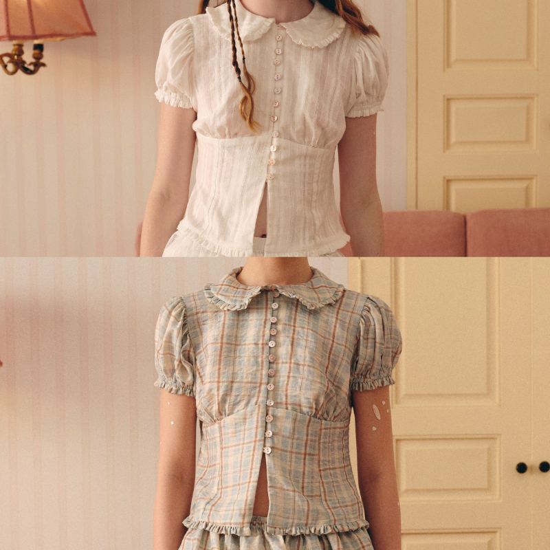 lookbooklookbook isra top เสื้อเชิ้ตแขนตุ๊กตา