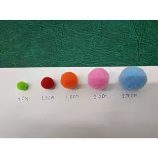 พร้อมส่ง ปอมปอม 50 ชิ้น ปอมปอมตกแต่ง เนื้อกำมะหยี่ DIY สีพาสเทล คละสี ขนาด 1 / 1.3 / 2.4 / 2.7 cm ขนฟู หลากสี