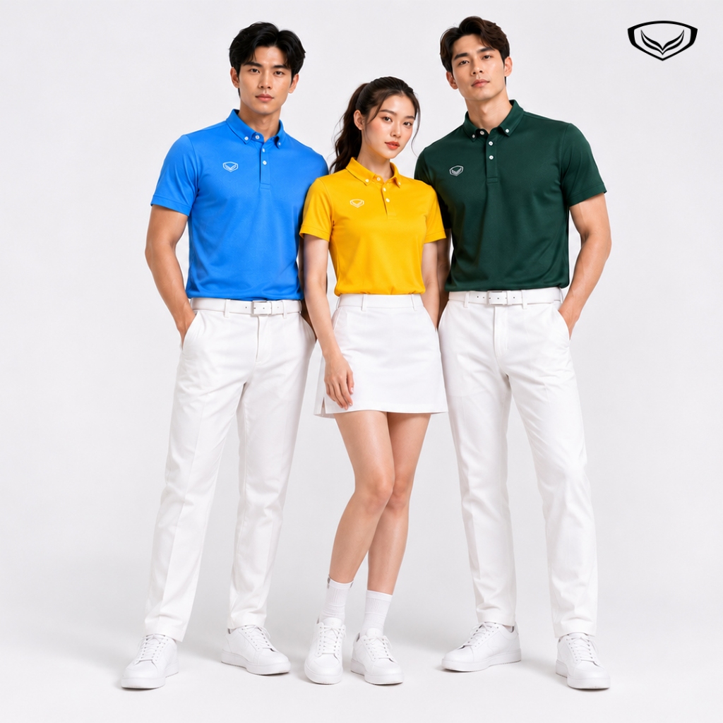 GRAND SPORT เสื้อคอปกฐานเชิ้ตสีล้วน รหัส : 012297
