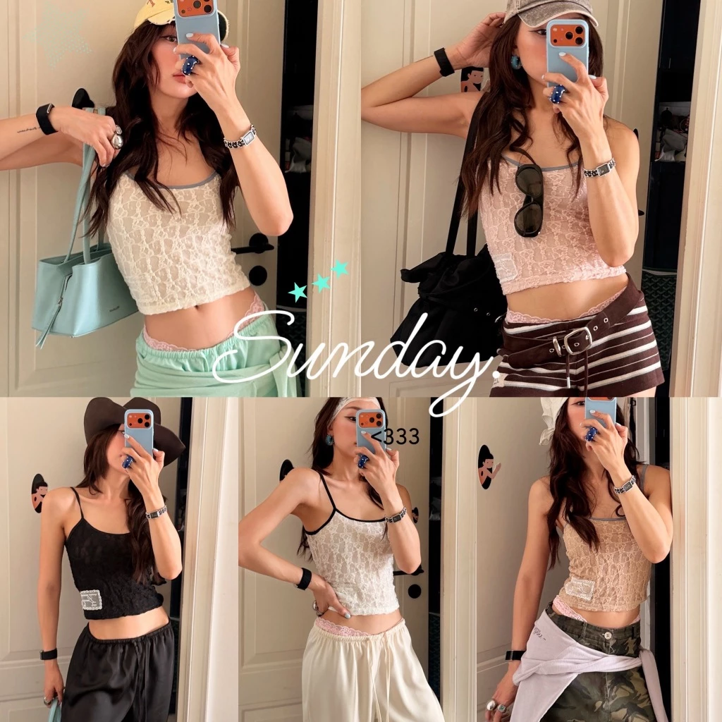 LOONNYSTORE เสื้อสายเดี่ยวลูกไม้ รุ่น SUNDAY LACE CAMI