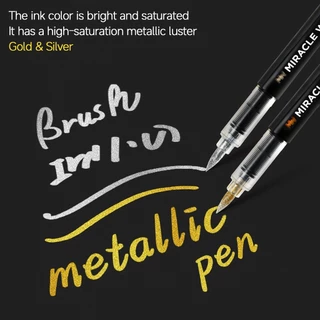 MW ปากกาอะคริลิค Acrylic Markers สีเหลืองและสีเงิน ดินสอสี สำหรับวาดภาพบนผ้าใบ แก้วหิน แก้ว เครื่องเขียน เครื่องเขียน