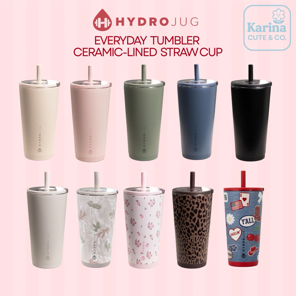 [พร้อมส่ง/ พรีออเดอร์จากอเมริกา 🇺🇸] ของแท้ 100% มีใบเสร็จ HydroJug Everyday Tumbler 14/ 20 oz, Ceramic-Lined Straw Cup