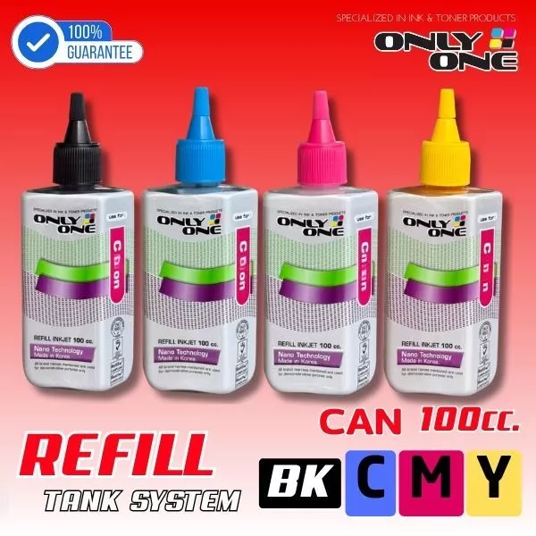 ONLY ONE CANON น้ำหมึกเติม ขนาด 100 CC สำหรับ MP287 G2010 G3010 G4010 G1000 G2000 G3000 IP2770