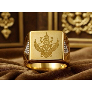 แหวนนารายณ์ทรงครุฑ สแตนเลส เลเซอร์ 18k