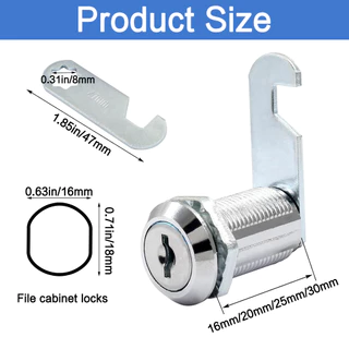 ล็อคตู้เอกสาร ตู้เหล็ก ตู้จดหมาย ล็อกเกอร์ล็อค 16/20/25/30 mm กุญแจเฟอร์นิเจอร์ ล็อคตู้เสื้อผ้า ลิ้นชัก