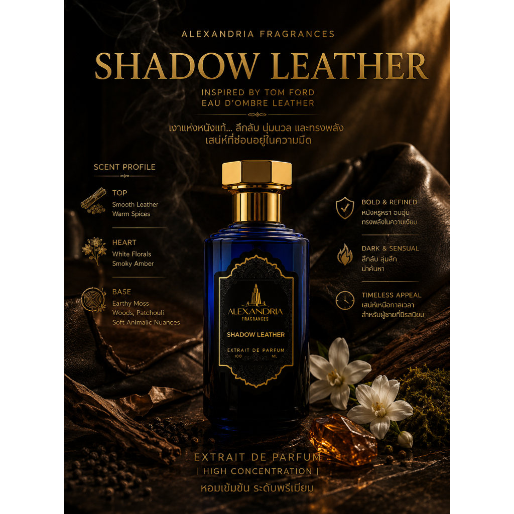 Alexandria Fragrances: Shadow Leather *Inspired by TF Eau d’Ombre Leather* นํ้าหอมขวดเต็มไซส์ใหญ่