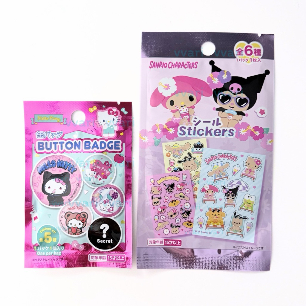 Daiso Japan Sanrio ซอง สุ่ม เข็มกลัด สติ๊กเกอร์ ถุงผ้าหูรูด ขนาดเล็ก ไดโซะ